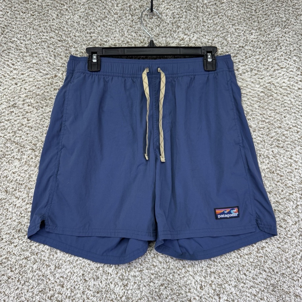 Patagonia Wavefarer Stretch Board Shorts Blue Men's M Hybrid Beach Swim Fish 9"